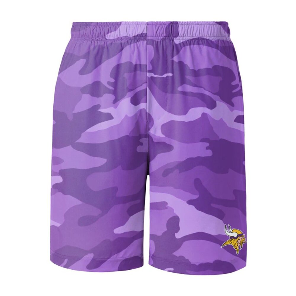 NWT FOCO NFL Minnesota Vikings Tonal Camouflage Shorts Pocket Drawstring Purple
